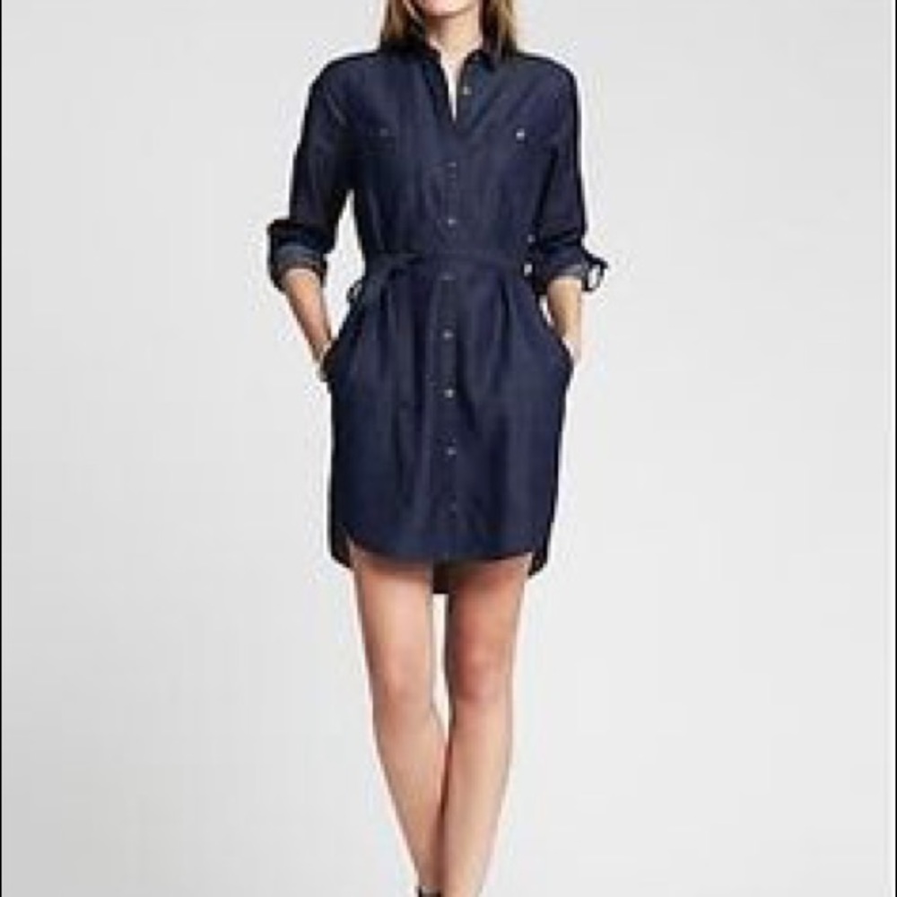 Banana Republic Dark Blue Shirt Dress